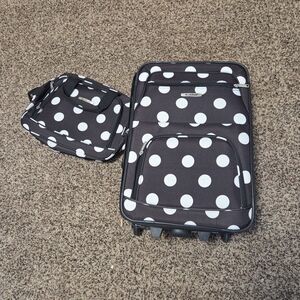 Black and White Polka Dot Carry-On Travel Set - Unknown Brand